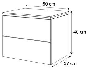 ZÁVESNÝ NOČNÝ STOLÍK NESSIE 2 KAŠMÍR + ZLATÝ LED