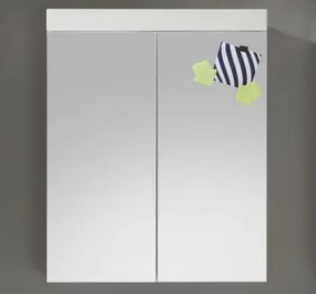 Kúpeľňová skrinka so zrkadlom Amanda 405, lesklá  biela%