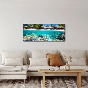 Obraz pláže na tropickom ostrove (120x50 cm)