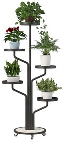 Luxusný stojan na kvety v čiernej farbe 130 cm