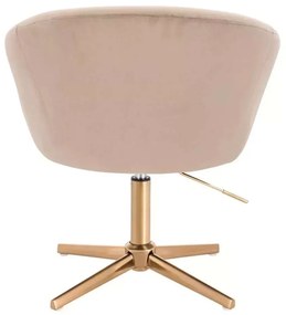 LuxuryForm DESIGN Stolička VENICE VELUR na zlatom kríži - latte