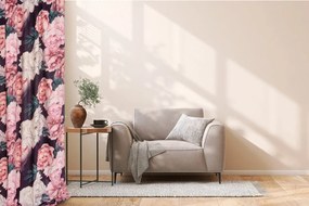 Záves s riasiacou páskou PEONY VELVET DARK 140x270 cm