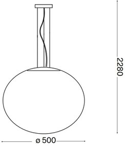 Ideal Lux - Luster na lanku CANDY 1xE27/42W/230V pr. 50 cm biela