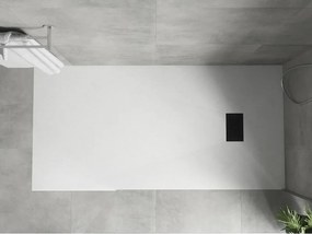 Mexen Hugo, obdĺžniková sprchová vanička SMC 180 x 90 cm, biela, čierna krytka, 42109018-B