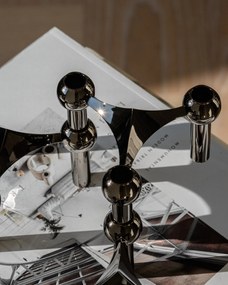 Stoff Nagel Dizajnový svietnik STOFF Nagel Black Chrome – sada 3 ks