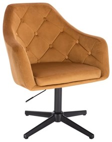 LuxuryForm DESIGN Kreslo ANDORA VELUR na čiernom kríži - hnedé