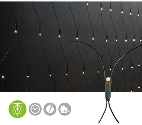 Nedis CLLN320 - LED Vianočný záves 320xLED/7 funkcií 6m IP44 teplá biela