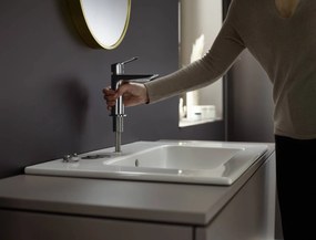 Hansgrohe Logis, umývadlová batéria Fine 110, s výpustom Push-Open, EcoSmart, chrómová, HAN-71252000