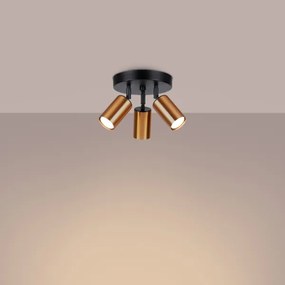 Sollux SL.1377 - Bodové svietidlo WINX 3xGU10/10W/230V čierna/meď