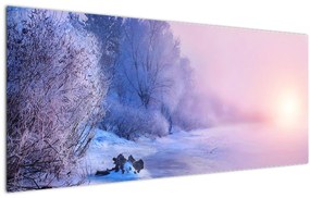 Obraz - Zamrznutá rieka (120x50 cm)