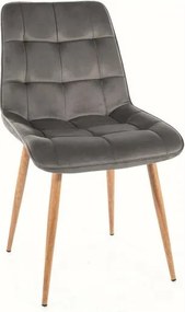 SI Elegantná stolička D Velvet sivý