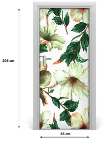 Samolepiace fototapety na dvere hibiskus 85x205 cm