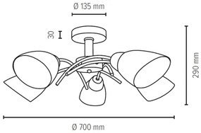 Spot-Light 8141574 - Prisadený luster VILETTA 5xE27/40W/230V