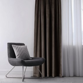 Záves AmeliaHome Velvet s priechodkami 140x270 cm tmavohnedý