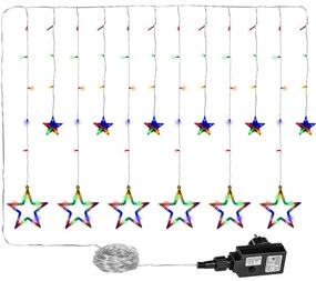 VOLTRONIC Vianočný záves,svietiace hviezdy, 150 LED, farebný