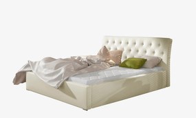 NABBI Monzo 200 čalúnená manželská posteľ s roštom béžová