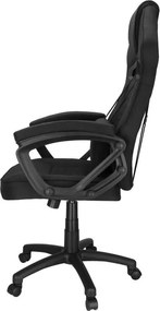 Herná stolička Springos – kancelárska stolička s nastaviteľnou výškou, hojdacou funkciou a bedrovou opierkou, čierna HF0036