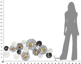 Nástenná kovová dekorácia Mauro Ferretti Troby, 143 × 64cm
