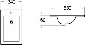 Mexen ALIR UMÝVADLO, 55x34 CM, BIELA, 25503400