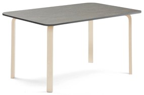Stôl ELTON, 1800x800x710 mm, linoleum - tmavošedá, breza