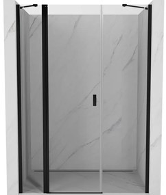 Mexen, Mexen Mist výklopné sprchové dvere 155 cm, transparentné, čierne - 8A4-155-001-70-00