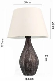 Stolná lampa RAMZES 1xE27/40W/230V biela/hnedá