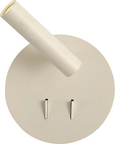 Moderná nástenná lampa béžová vrátane LED s USB-C - Croft