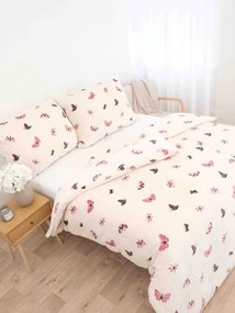 Predĺžené obliečky mikroplyš Exclusive – Motýliky béžové