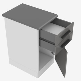 Kuchynská skrinka Belini Premium Full Version spodná so zásuvkami 40 cm šedý lesk s pracovnou doskou