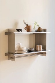 Poschodová kovová polica v striebornej farbe 70 cm Tivo – noo.ma