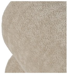 Béžový taburet z textílie buklé – Ixia