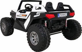 Ramiz Batériový kočík Clash pre 2 deti Biely + diaľkové ovládanie + pohon 4x4 + nastavenie sedadla + rádio MP3 + LED