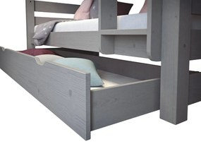 Detská poschodová posteľ z masívu borovice HONZA - 200x90 cm - šedá