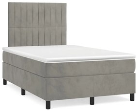 Boxspring posteľ s matracom bledosivá 120x190 cm zamat 3270007