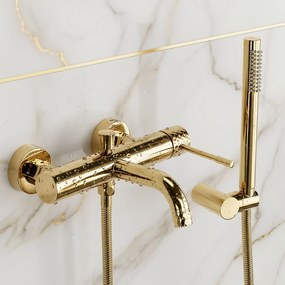 Rea Lungo Diamond, vaňová batéria s ručnou sprchovou súpravou, zlatá lesklá, REA-B6448
