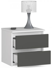 Nočný stolík CL2 2SZ CLP biely / sivý