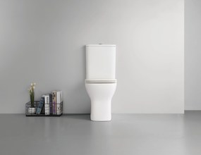 CERANO - WC kombi Hugo, Rimless + UF sedátko - biela lesklá, CER-CER-538759