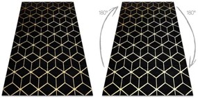 Koberec GLOSS 409C 86 3D kocka glamour - čierny, zlatý