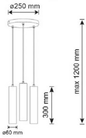 Luster na lanku NAPOLI 3xGU10/8W/230V