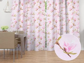 Biante Bavlnený záves Sandra SA-233 Kvety magnólie na ružovom 150x210 cm