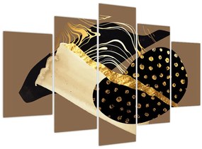 Obraz - Abstrakcia golden brown N⁰1 (150x105 cm)