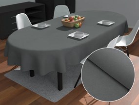 Biante Dekoračný oválny obrus BKU-119 Antracitovo sivý 120x140 cm