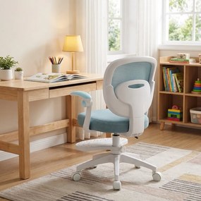Detská otočná stolička Neoseat JUNI 008 s podnožou — látka, modrá