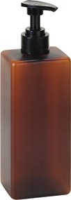 Bemeta Design Plastová fľaša pre dávkovač mydla, 500 ml, hranatá, s pumpičkou, plast, mat, hnedá - 131567704