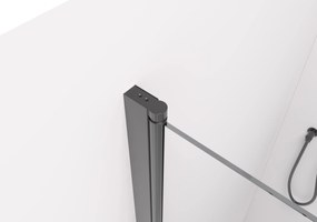 Cerano Volpe Duo, sprchovací kút so skladacími dverami 100(dvere) x 100(dvere), 6mm číre sklo, čierny profil, CER-CER-427387