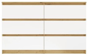 Komoda MALWA M6 120 cm dub artisan/bílá