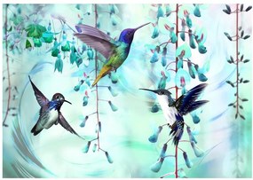 Fototapeta - Lietajúce kolibríky (zelené) 200x140 + zadarmo lepidlo