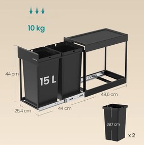 Kôš na triedený odpad Abes 30 l čierny