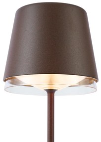 Stolná lampa hrdzavo hnedá vrátane LED IP65 Nabíjateľná s nabíjacou stanicou - Bass