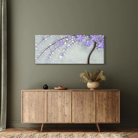 Obraz - Fialový dážď (120x50 cm)
